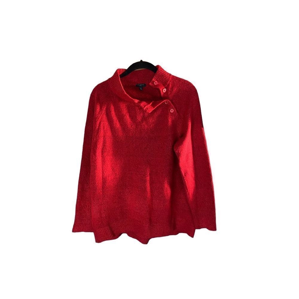 Talbots women’s red mock neck, long sleeve sweater size MP